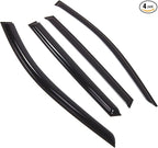 Outside Mount Window Vent Visors Rain Guards Compatible with Infiniti QX60 2013-2016 | Side Window Wind Deflectors Rain Shields | Black Tinted, 4 Pcs Set, BGWV-809
