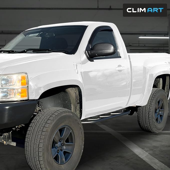 in-Channel Incredibly Durable Rain Guards Compatible with Silverado/Sierra 1500 2007-2013 Regular Cab, Window Deflectors, Vent Deflector, Truck Accessories 2pcs - 307265