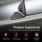 2 PCS Car Door Corner Edge Guards, Thickened PVC Anti-collision Door Corner Protector, Carbon Fiber Sporty Style Decorative Cover, Self-adhesive Exterior Accessory for Cars (Black)