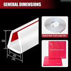 Rubber Edge Trim, Flexible Baby Proof Edge Trim for Sharp Edge, 5/16"(8.0mm) U Channel Edge Protector, Self-Adhesive Edge Guards for Plywood, Glass, Flexi-Glass, 20Ft, White, Silicone Material