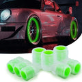 8PCS Car Tire Valve Stem Caps, Universal Noctilucent Waterproof Car Wheel Tire Caps, Suitable for Air Valve Caps for Cars, Motorcycles, Bicycles (Green)