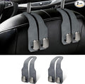 2 Pack Car Seat Headrest Hooks for Purses and Bags, Car Purse Holder With Double Metal Hooks, Headrest Back Seat Handbags Hook, Universal Car Purse Hanger, Cute Car Hanging Accessories, Grey