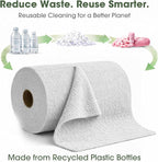 Microfiber Cleaning Cloth Roll - 100 Pack Tear Away Microfiber Paper Towels, Reusable, Washable, Scratch-Free, Kitchen Towels for Car, Home, Kitchen, Glass, Dishes (Light Grey)