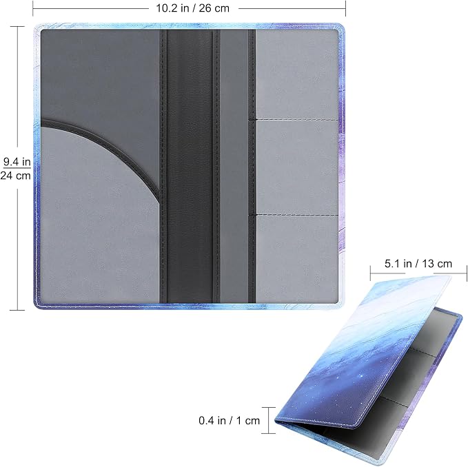Premium Car Registration & Insurance Card Holder with Magnetic Shut, Vehicle Glove Box Car Organizer - For Documents, Cards, License (Marble)