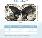 Windshield Sun Shade Black Butterfly Art Boho Car Front Window Sunshade Cover for Truck SUV Blocks UV Rays Automotive Visor Interior Protector 55 x 30 inch