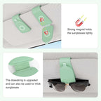 Sunglass Holder for Car Visor, Suede Cloth Magnetic Sunglass Organizer for Car Accessories, 2 Packs, Pastel Green