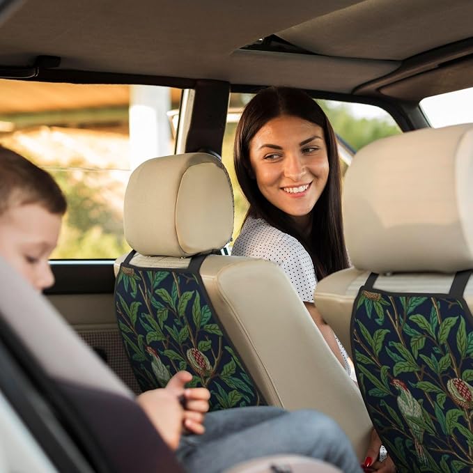 William Morris Pomegranate Fruit And Bird Car Seat Back Kick Protectors Kick Mats With Storage Pockets For Vehicles To Protect From Dirt Mud Scratches 2 Pack