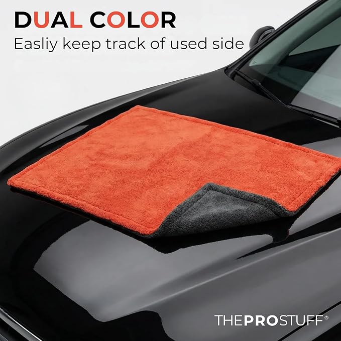 Car Drying Towel 1400 GSM - Ultra Absorbent Twisted Loop Microfiber Towel for Auto Detailing, Scratch-Free Lint-Free Streak-Free Dual-Sided Car Wash Cloth, XL 24"x36"