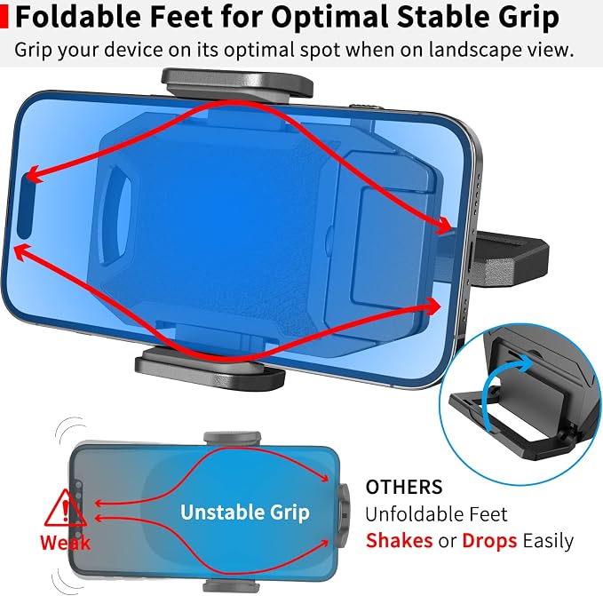 Sturdy CD Slot Phone Mount with One Hand Operation Design, Hands-Free Car Phone Holder Universally Compatible with All iPhone & Android Cell Phones, for Smartphone Mobile (Faux Leather)