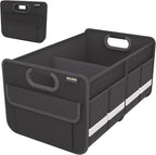 Trunk Organizer, Car Storage, Reinforced Handles, Collapsible Multi-Compartment Car Organizers, Foldable, Waterproof, 2 Compartments, Suitable for Car Accessories, SUV (Black, Standard)