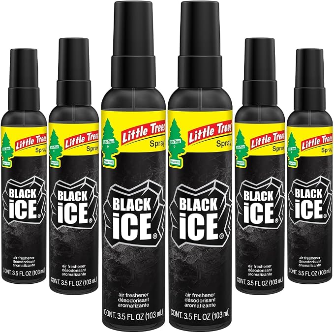 Car Air Freshener | Spray Provides a Long-Lasting Scent for Auto or Home | On-the-go Freshness | Black Ice, 6 Air Fresheners