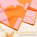 Microfiber Beach Towel, Quick Dry Travel Towel Large Sand Free Towel for Beach, Camping, Swim Pool, Gym, Sports& Yoga 71"x32", Palm Orange