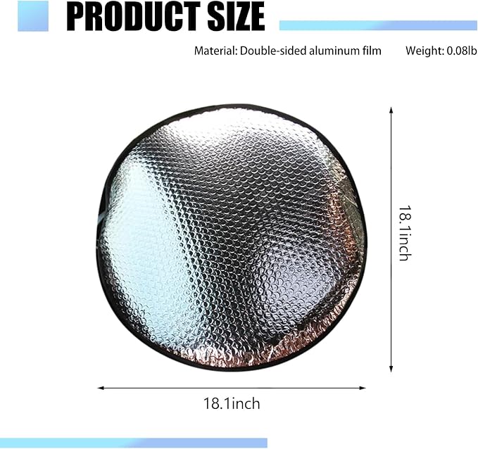 1 PC Car Steering Wheel Sunshade, Polyester Cloth-Wrapped Steering Wheel All-Inclusive Reflective Sun Protection Heat Shield, Decorative Accessories, Suitable for Cars, Trucks, SUVs (Silver)