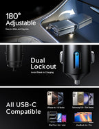Retractable Car Charger USB C, [Upgraded 72W Max] | Car Accessories，Gifts for Men Women Him Her Car Charger for iPhone/Android Truck RV Electronics