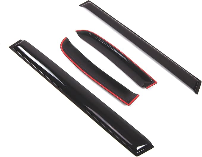 Outside Mount Window Vent Visors Rain Guards Compatible with Toyota FJ Cruiser 2007-2014 | Side Window Wind Deflectors Rain Shields | Smoke Tinted, 4 Pcs Set, DGWV-427