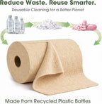 Microfiber Cleaning Cloth Roll - 100 Pack Tear Away Microfiber Paper Towels, Reusable, Washable, Scratch-Free, Kitchen Towels for Car, Home, Kitchen, Glass, Dishes (Wheat Beige)