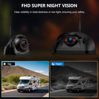 Wireless RV Backup Camera System for Furrion Pre-Wired RVs Truck Trailer, FHD 1080P 7" Touchscreen IPS Monitor with 1 Rear & 2 Side View Cameras, Loop Recording Night Vision Plug & Play F7-3