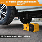 Electric Car Jack, 5 Ton 12V Digital Display Electric Jack for Car with E-Impact Wrench, Tire Inflator Pump and LED Light, (Lifting Range: 6.1-17.7 Inch) for Sedan, SUV, Truck Tire Change Replacement