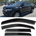 Side Window Visors rain Guards Vent Deflectors Compatible with Ford Ranger SuperCrew 2019-2024, Vent Deflector Window Rain Guard Sun Shade Visors, Car Accessories 4PCS 2019 2020 2021 2022 2023