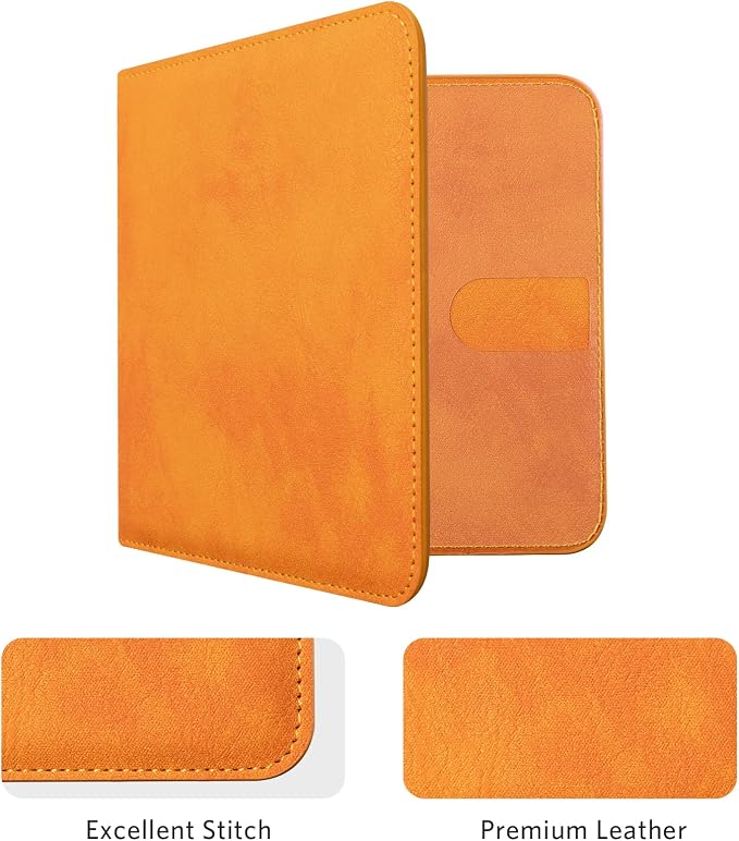 CoBak Car Registration and Insurance Holder - Small and Lightweight Vehicle Glove Box Car Organizer, Auto Truck Comparment Accessories Case for Essential Document, Driver License (Orange)