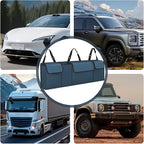 Car Trunk Organizer, Backseat Hanging Large Storage with Adjustable Straps,Waterproof PVC Collapsible Cargo Bag, Car Interior Accessories for Auto SUV MPV (Blue)