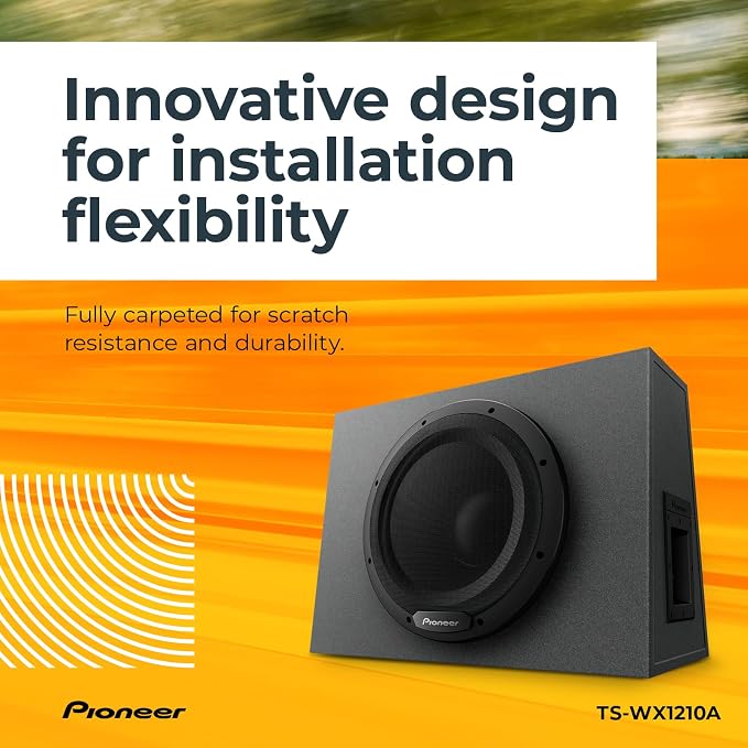 TS-WX1210A 12” Subwoofer – 1300W Max, Built-in Amp for Easy Bass Upgrade, Enclosure Included, Amp Included, High-Level Input, Works with Most Factory or aftermarket radios