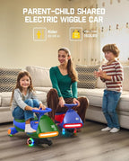N7 Pro Electric Wiggle Car with Pedal, Rechargeable Battery, CyberWiggle, 2 in 1 Swing Car, 2 Speeds Max 4 Mph, Anti-Rollover, Flashing Wheels, Bluetooth, Ages 3+, 150 Lbs, Green