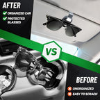 2 Pack Sunglasses Holder for Car, One-Handed-Operation Visor Sunglass Holder Clip, Easy Access Storage for Driving,Universal Fits (Textured Grey)