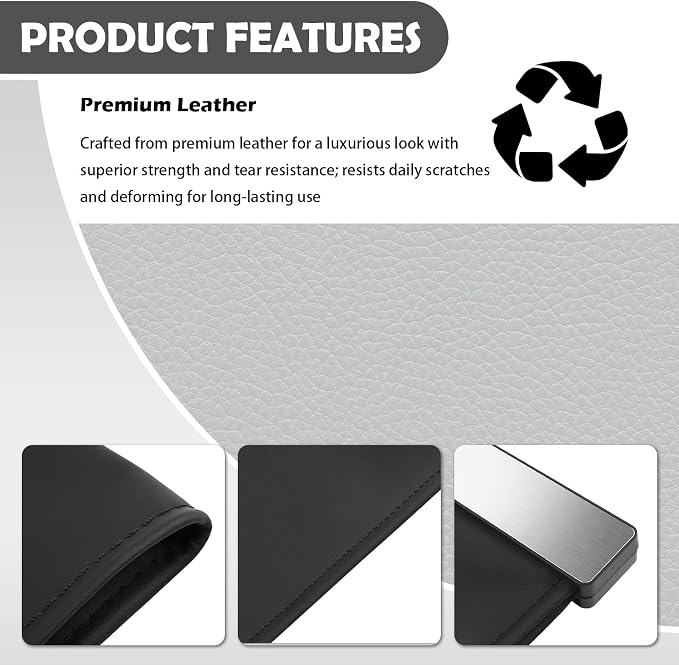 2026 New Car Trash Can with LED Light & Strong Magnet Closure,Leather Car Trash Bin with 12 Bags,Large Capacity Cars Garbage Can as Cars Organizer for Back Seat/Door
