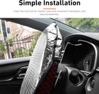 WZP Car Steering Wheel Sun Shade Cover, Aluminum Foil Sun Block Anti-Heat Steering Wheel Cover, Sliver Heat Shield for SUV Truck Van (18.11 x 18.11Inch)
