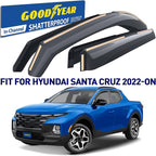 Goodyear Shatterproof in-Channel Window Deflectors for Hyundai Santa Cruz 2022-2026, Rain Guards, Window Visors for Cars, Vent Deflector, Car Accessories, 4 pcs - GY008454
