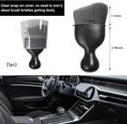 Car Detailing Brush, Curved Soft Bristles Auto Removal Dust Collectors, Universal Vehicle Dashboard, Air Conditioner Vents etc Interior Cleaning Tool Accessories (Gray)