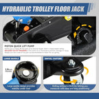 2 Ton Floor Jack with Jack Stands, Heavy Duty Steel Hydraulic Racing Floor Jack with Single Piston Quick Lift Pump, Hydraulic Trolley Service Car Jack, Blue