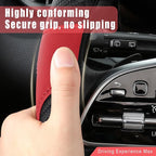 Leather Car Steering Wheel Cover, 15 Inch Anti-Slip Carbon Fiber Black Steering Wheel Cover, Universal Car Interior Accessories for Trucks Sedans SUVs (Black & Red)