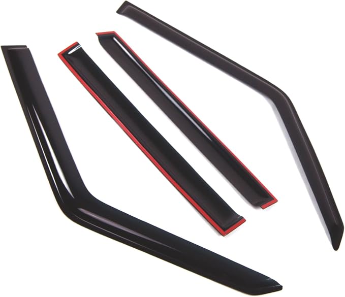 Outside Mount Window Vent Visors Rain Guards Compatible with Suzuki Sidekick 1989-1998 | Side Window Wind Deflectors Rain Shields | Smoke Tinted, 4 Pcs Set, DGWV-403-2