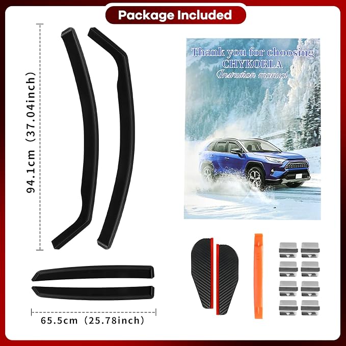 in-Channel Rain Guards 4pcs Fit for Hyundai Sonata 2020 2021 2022 2023 2024 2025 2026, Smoke Tinted Window Visors Wind Deflectors Vent Shield Shade with 2pcs Side Mirror Rain Visor Eyebrow
