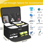 2 Layer Golf Trunk Organizer, Golf Gifts for Men with Separate Ventilated Compartment for 2 Pair Shoes, Waterproof Car Trunk Locker for Balls, Tees, Clothes, Gloves, Gifts for Golfers