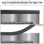 Rubber Edge Trim, Self Adhesive U Channel Edge Trim, U Shaped Trim for Plywood, Glasses, Mirror, Flexiglass, Sharp Edge Parts, Size 5/16" (8mm), Length 20Ft, Black Color, Peel and Stick Plastic Trims