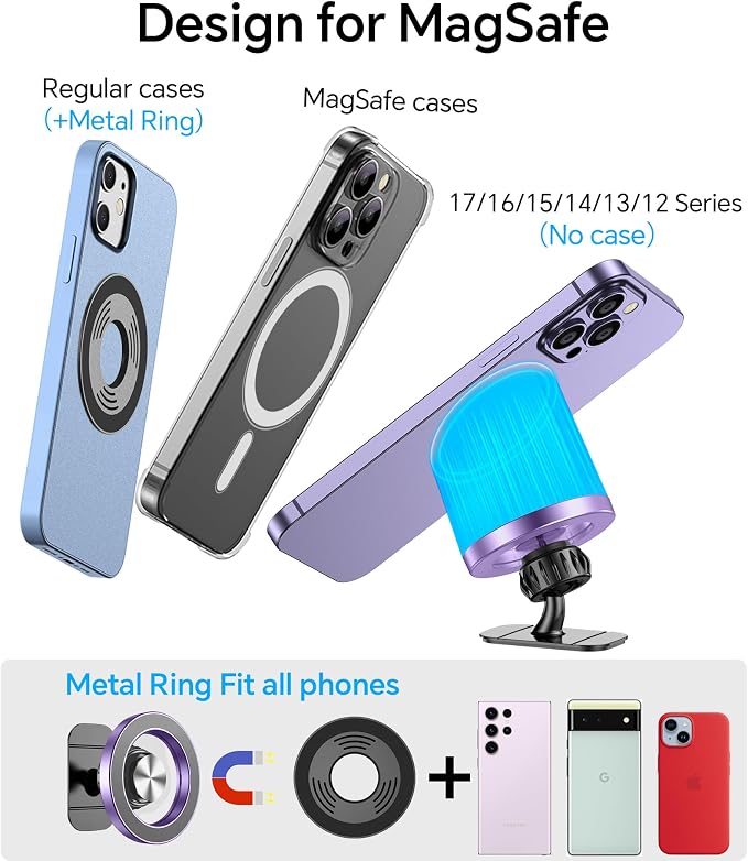for Magsafe Car Mount【20 Strong Magnets】Magnetic Phone Holder for Car Phone Holder Mount Dash Mounted Holders Cell Phone Holders for Your Car Accessories for Women Men for iPhone 17 16 15 14