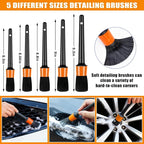 Car Wash Detailing Kit Cleaning Kits with Foam Gun Sprayer, Car Wash Brush and Large Wash Mitt Duster for Car Interior and Exterior Cleaning (Orange)