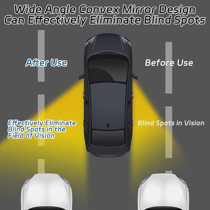 2 PCS Blind Spot Mirrors, Heart Shaped Rear View Mirrors, 360 Degree Adjustable, HD Glass Rearview Mirror Accessories, Wide Angle Convex Rear View Mirror for Trucks, Sedans, SUV, RV