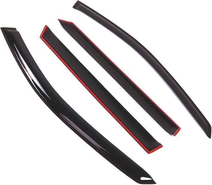 Outside Mount Window Vent Visors Rain Guards Compatible with Mercedes C240 C320 Wagon 2002-2005 | Side Window Wind Deflectors Rain Shields | Smoke Tinted, 4 Pcs Set, DGWV-724