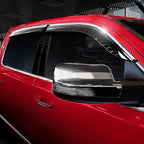 Voron Glass Chrome Trim Tape-on Extra Durable Rain Guards for Dodge Ram 1500 2019-2026 Crew Cab, Window Deflectors, Vent Window Visors, 4 Pieces - 120236
