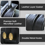 4 PCS Leather Car Seat Hooks for Headrest, Vehicle Hanger Storage Organizer Universal for Handbag Purse, Car Accessories Gift (Black-Gold-4 PCS)