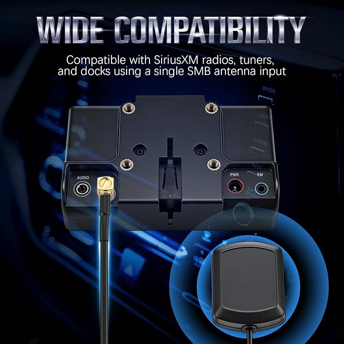 23FT Satellite Radio Antenna Compatible with Sirius XM, Magnetic Mount, SMB Connector 2320-2345MHz, for Car Receivers, Includes Trim Removal Tool