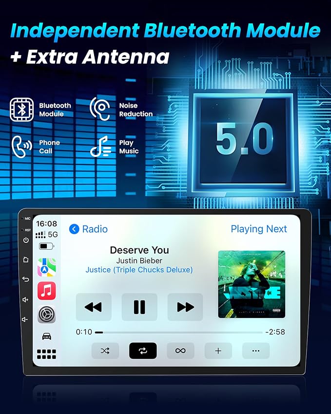 [8Core 4G+64G] Car Radio for Honda Accord 7th 2003-2007: 10.1'' HD Touch Screen Stereo with Wireless CarPlay Android Auto 5G WiFi Bluetooth GPS FM AM 36EQ DSP SWC 1080P Backup Camera