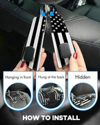 Purse Holder for Car, 2 Pack Heavy Duty Purse Hanger for Car, PU Leather Car Seat Hooks for Purses and Bags, Cute Flag Headrest Organizer for Handbags & Backpacks