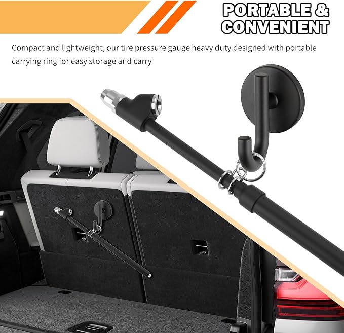 Semi Truck Tire Pressure Gauge Heavy Duty,Dual Head Tire Gauges for Tires Pressure Measure 1-10 Bar & 10-150 PSI,Semi Tires Pressures Gauge Semis Truck Tools for Semis Trucks,Car,RV