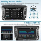 2G+64G Android for VW Jetta Seat Passat Tiguan CC Golf Skoda Double Din Car Stereo with Wireless Carplay/Android Auto 7 Inch HD Touchscreen Head Unit