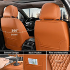 Coverado Seat Covers,Waterproof Seat Covers Front Seats, Brown Car Seat Cover, Luxury Front Car Seat Covers Leather Car Seat Protector, Automotive Car Seat Covers Universal Fit Most Cars
